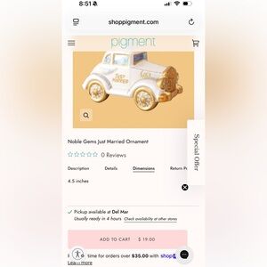 Just Married Ornament - White and Gold